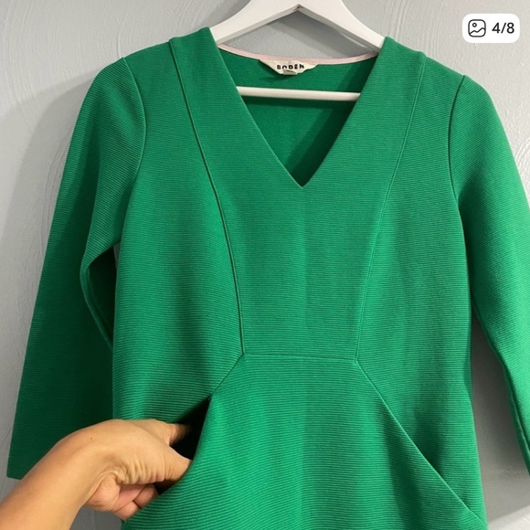 Boden Green Bronte Ottoman Ribbed Dress Size 6R - Picture 6 of 10